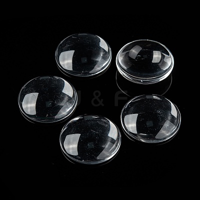 Transparent Glass Cabochons X-GGLA-R026-25mm-1