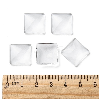 Transparent Glass Square Cabochons X-GGLA-S022-15mm-1