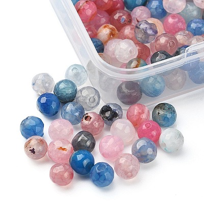 130Pcs Dyed Natural Multi-Color Agate Beads Strands G-YW0001-31-1