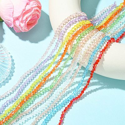 10 Strands 10 Styles Transparent Electroplate Glass Beads Strands EGLA-CJ0001-29-1