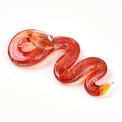 Handmade Gold Sand Lampwork Big Pendants LAMP-T023-11-1