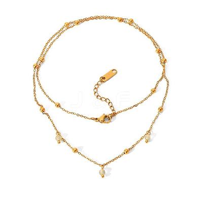 French Style 304 Stainless Steel Cable Chain Double Layer Bracelets IW3608-1
