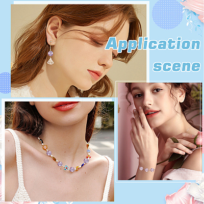 200Pcs 2 Colors Transparent Glass Beads GLAA-WR0001-16-1