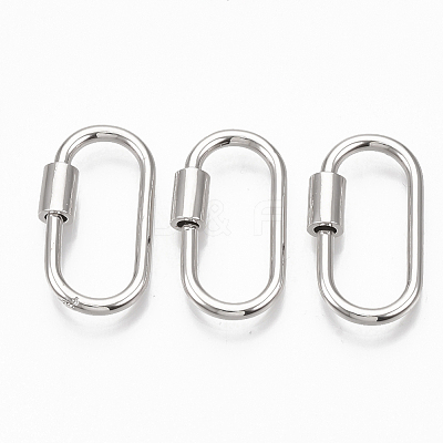 Brass Screw Carabiner Lock Charms X-KK-T047-07P-1