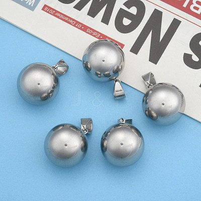 Tarnish Resistant Fashionable 304 Stainless Steel Round Pendants STAS-R054-05-1