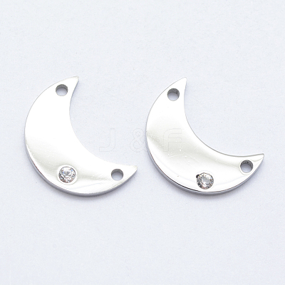 316 Surgical Stainless Steel Micro Pave Cubic Zirconia Links connectors STAS-K178-18P-1