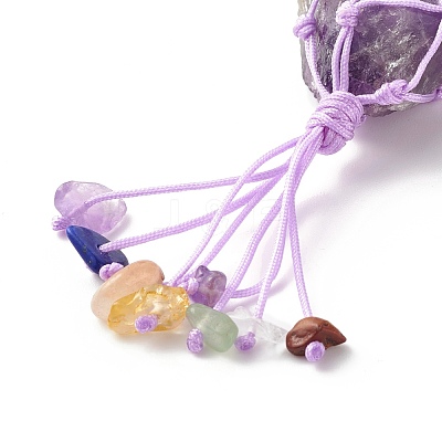 Natural Amethyst Pendants PALLOY-JF01212-05-1