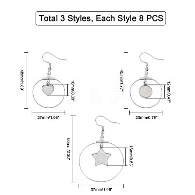 Stainless Steel Dangle Earrings STAS-UN0012-01-1