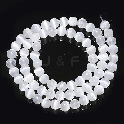 Natural Selenite Beads Strands G-S366-027B-1