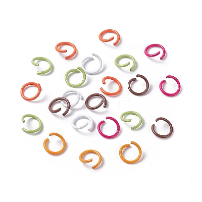 Spray Painted Iron Open Jump Rings IFIN-D088-01C-1