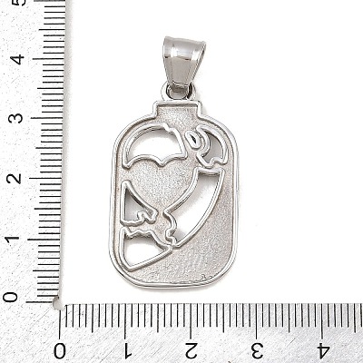 Hand Polished 304 Stainless Steel Pendants STAS-K316-05AS-1