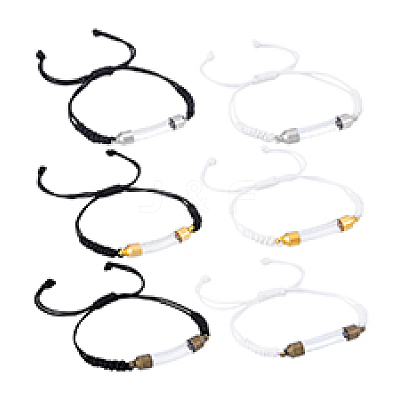 6Pcs 6 Styles Transparent Glass Vial Link Bracelets BJEW-PH01888-1
