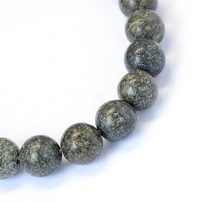 Natural Serpentine/Green Lace Stone Round Bead Strands X-G-E334-6mm-14-1