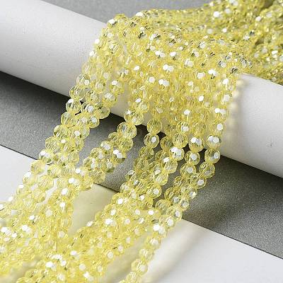 Electroplate Glass Bead Strands X-EGLA-R015-4mm-26-1