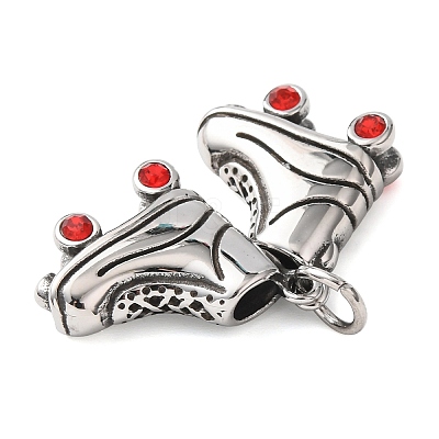 304 Stainless Steel Rhinestone Pendants STAS-P443-02AS-1