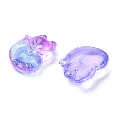 30Pcs 6 Colors Transparent Spray Painted Glass Pendants GLAA-FS0001-28-1