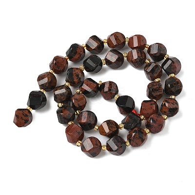 Natural Mahogany Obsidian Beads Strands G-U023-A12-01-1