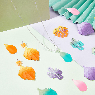 20Pcs 10 Style Spray Painted Iron Pendants IFIN-PH0001-92-1