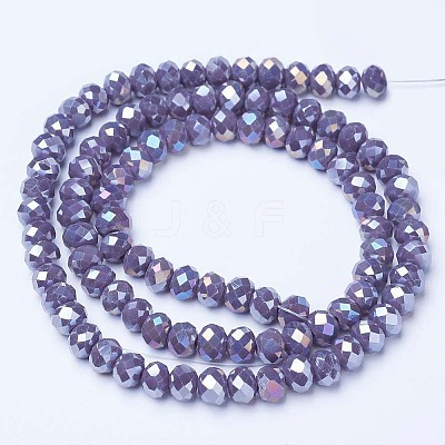 Electroplate Glass Beads Strands EGLA-A034-P1mm-B05-1
