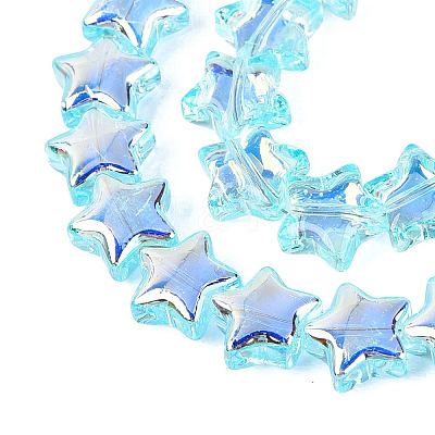 Electroplate Transparent Glass Beads Strands LS-EGLA-N056-04A-B01-1