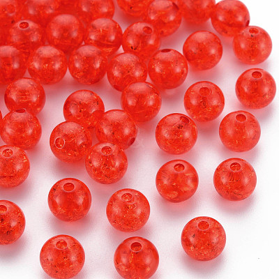 Transparent Crackle Acrylic Beads MACR-S373-66C-N08-1