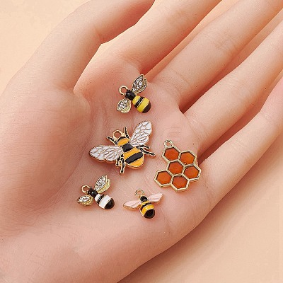 10Pcs 5 Styles Alloy Enamel Pendants ENAM-YW0003-41-1