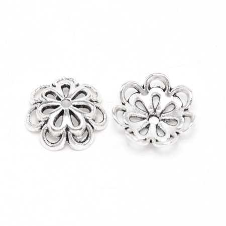 Multi-Petal Tibetan Style Alloy Bead Caps FIND-WH0100-34C-AS-1