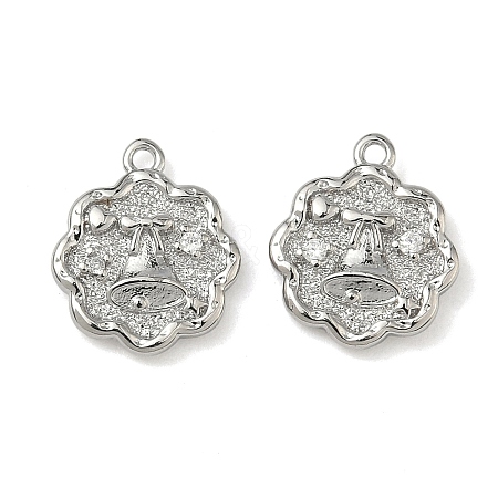 Christmas Brass Micro Pave Clear Cubic Zirconia Pendants KK-A280-03C-P-1