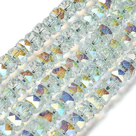 Transparent Electroplate Glass Beads Strands EGLA-K071-04B-1