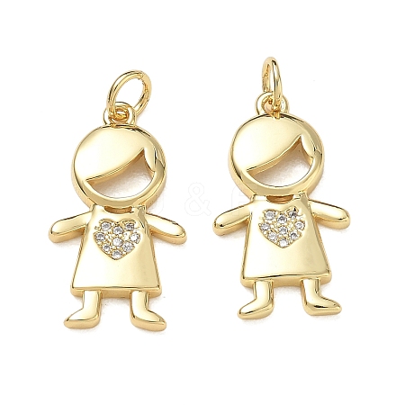 Brass Micro Pave Clear Cubic Zirconia Pendants CU-CBA9AFC-01G-26-1