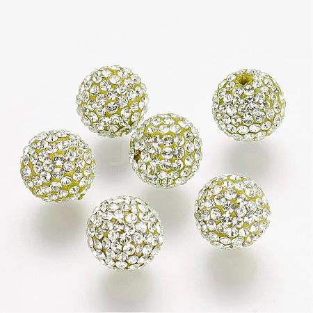 Half Drilled Czech Crystal Rhinestone Pave Disco Ball Beads RB-A059-H10mm-PP9-238-1