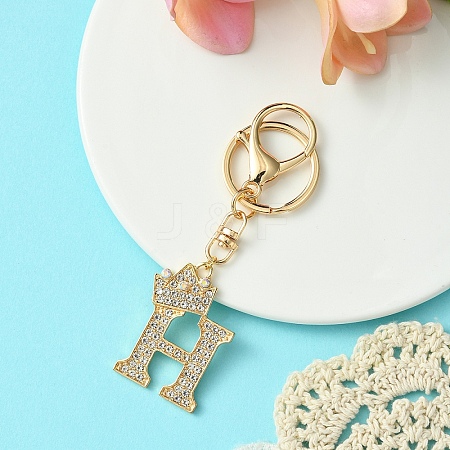 Golden Alloy Rhinestone Keychain KEYC-YW00105-08-1