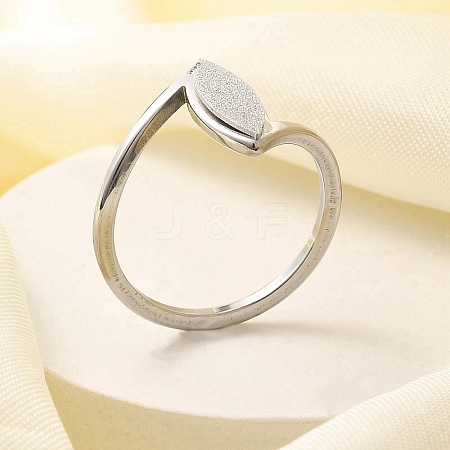 Textured Horse Eye 304 Stainless Steel Finger Ring for Women RJEW-L126-08B-P-1