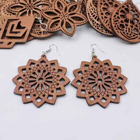 Alloy Wood Dangle Earrings FS-WG0BF85-04-1