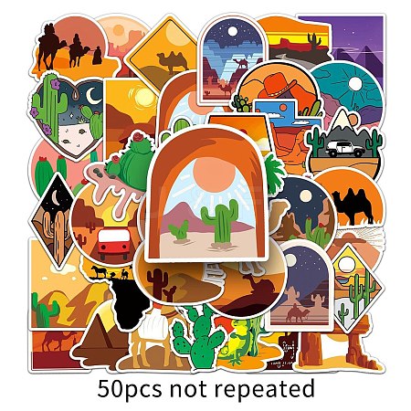 50Pcs Desert PET Stickers PW-WG5D20E-01-1