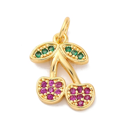 Brass Micro Pave Cubic Zirconia Pendants KK-F894-05G-1