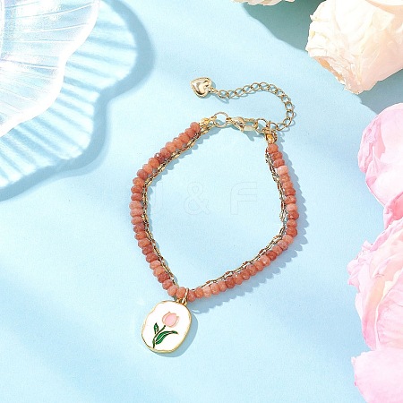 Natural Malaysia Jade Multi-strand Bracelets BJEW-JB12439-01-1