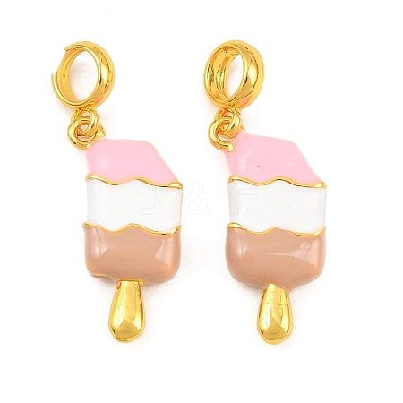 Brass Enamel European Dangle Charms KK-CBAEBFB-18G-01-1