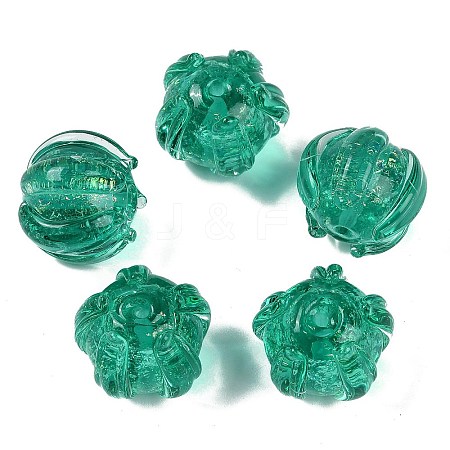 Handmade Gold Foil Lampwork Glass Beads FOIL-K003-03F-1