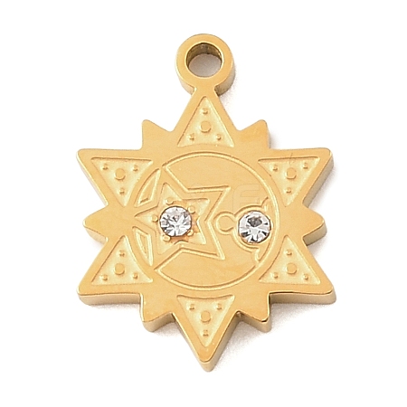 304 Stainless Steel Rhinestone Pendants RB-CBAB4B7-01C-G-1