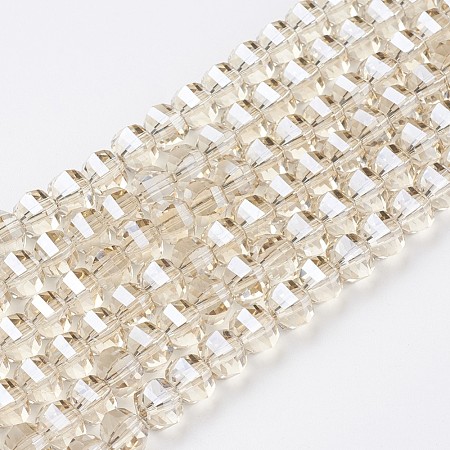 Electroplate Glass Beads Strands EGLA-L012-A-PL02-1