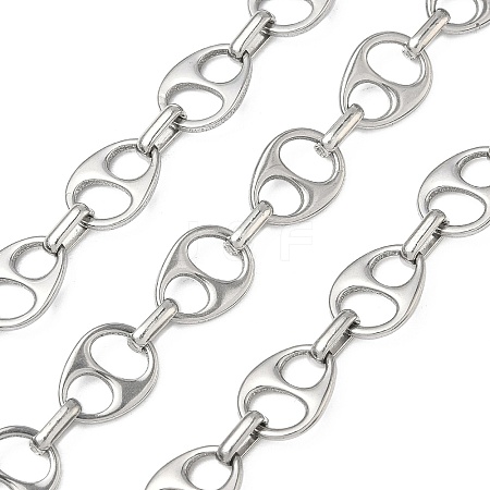 304 Stainless Steel Oval Link Chains CHS-K023-09P-1