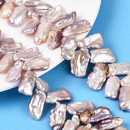 Natural Baroque Keshi Pearl Beads Strands PEAR-S022-04C-1