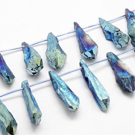 Electroplated Natural Quartz Crystal Beads Strands G-G890-B-05-1