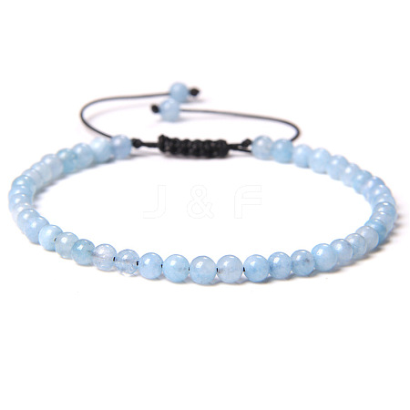 Adjustable women's Aquamarine Beaded bracelet CN3407-39-1