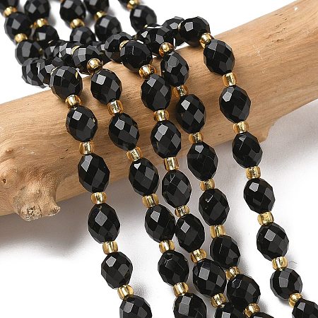 Natural Black Onyx Beads Strands G-F809-A23-01-1