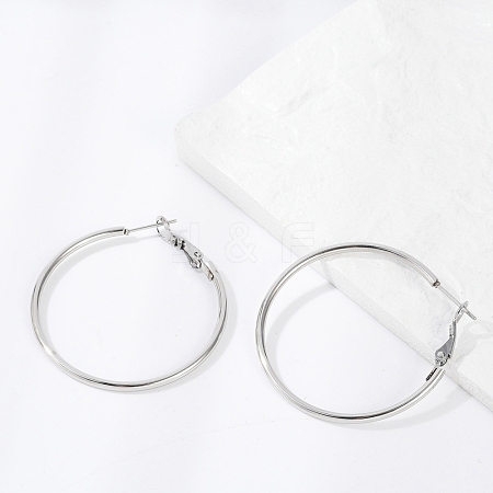 Tarnish Resistant 201 Stainless Steel Hoop Earrings EJEW-F188-24P-B-1