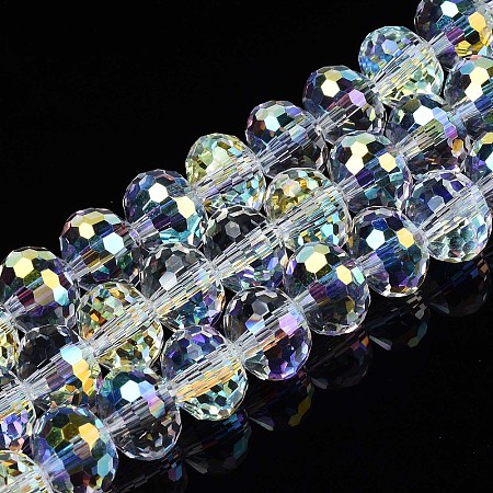 Electroplate Transparent Glass Beads Strands X-EGLA-N002-16-B03-1