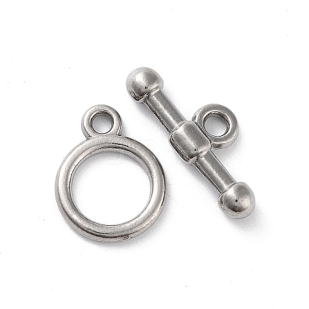 Non-Tarnish 304 Stainless Steel Ring Toggle Clasps X-STAS-A092-09G-P-1