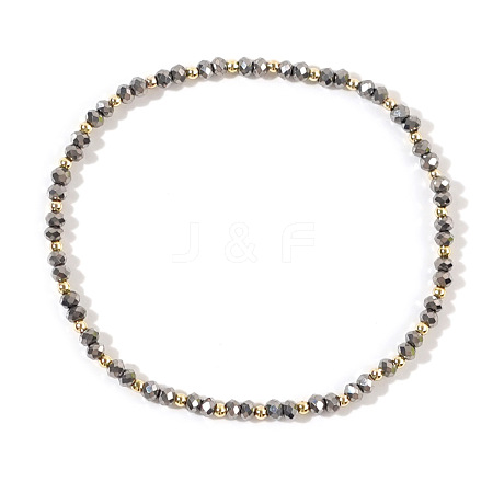 Minimalist Glass Rondelle Beaded Bracelet for Women YA6719-1-1